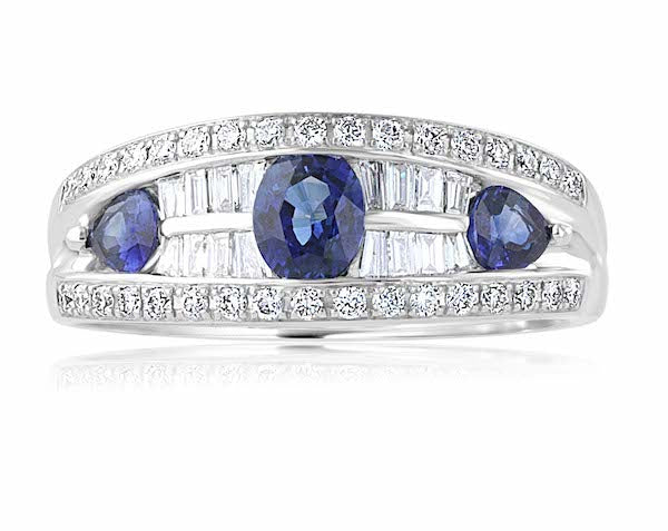 18kwg Sapphires 3=1.16 & Dias 54=.48 Band