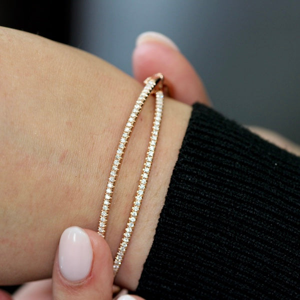 14kt Rose Gold Diamond Bangle