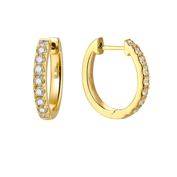 Small Diamond 18KY Hoop Earrings | Washington Diamond