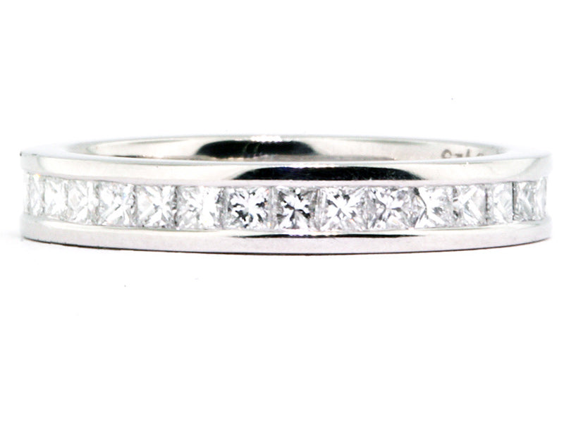 Platinum Princess-Cut Diamond Eternity Wedding Band