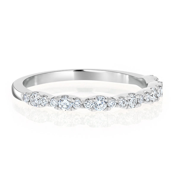 Marquise-Shaped 0.34 Carat Diamond 14K White Gold Band