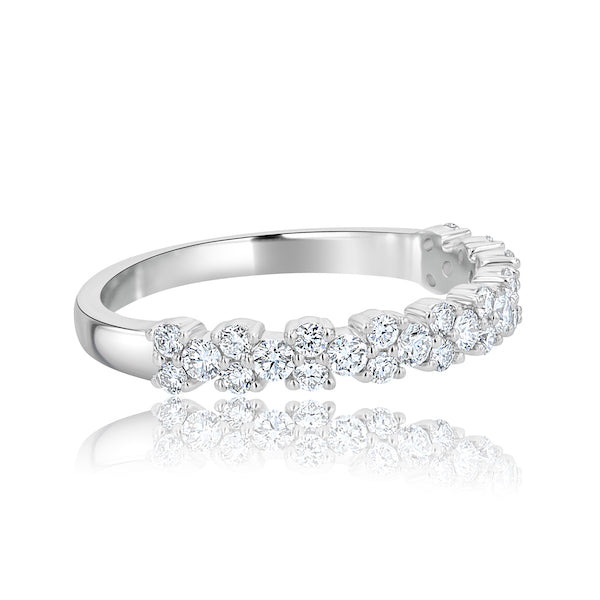Double-to-Single Design 0.50 Carat Diamond 14K White Gold Wedding Band