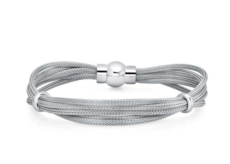 Three-Strand 7 3/4" Rodondo Sterling Silver Bracelet