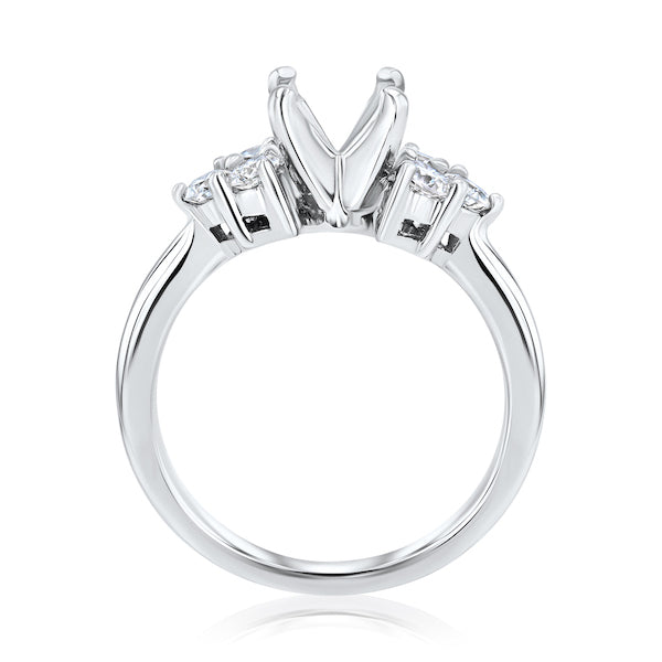 Seven-Stone Diamond Platinum Engagement Ring Mounting