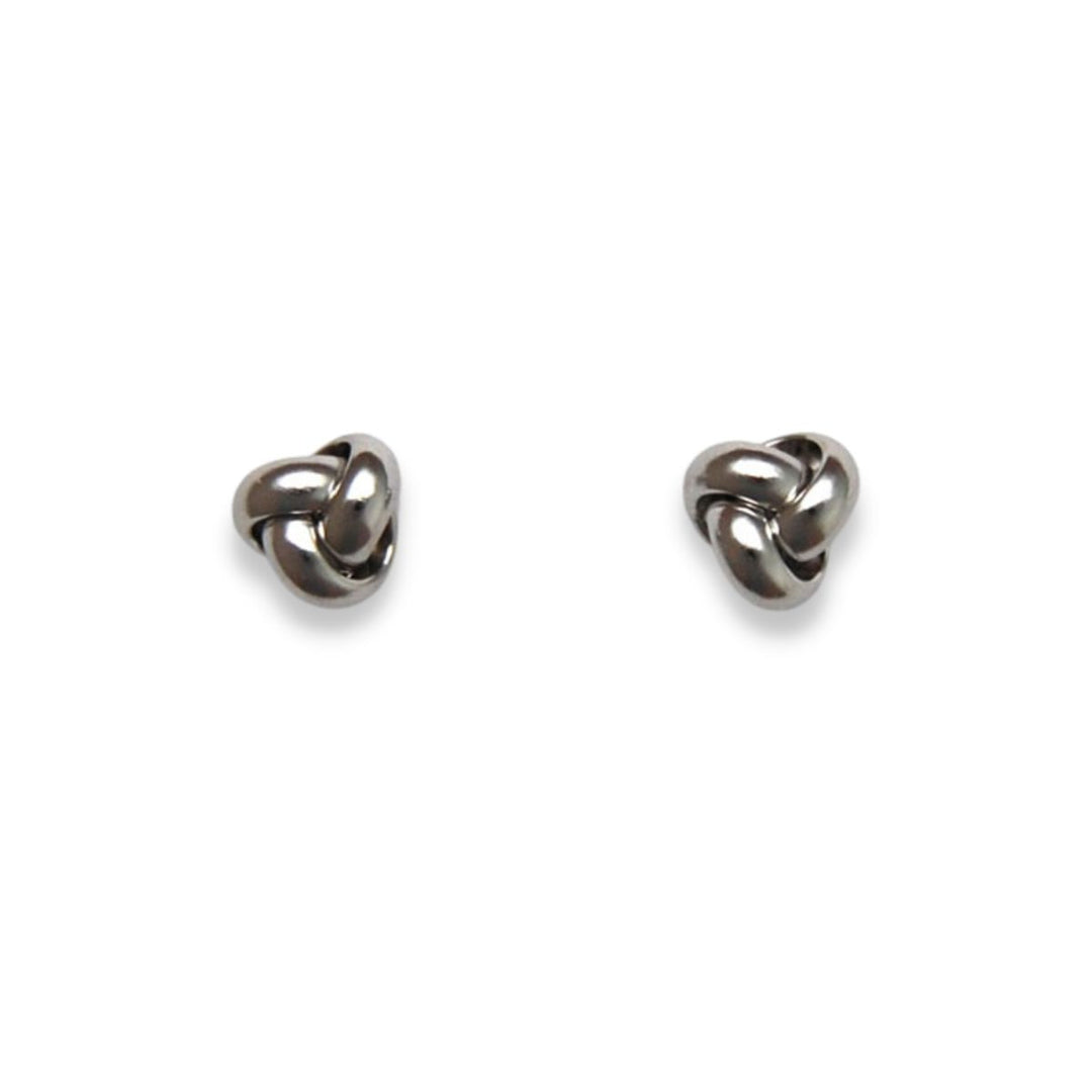 7mm Love Knot 14KW Earrings