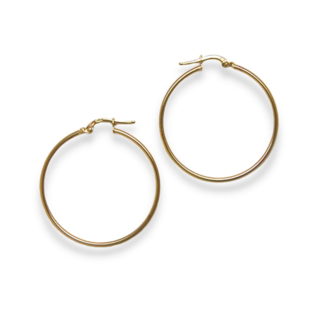 2x30mm 14KY Hoop Earrings