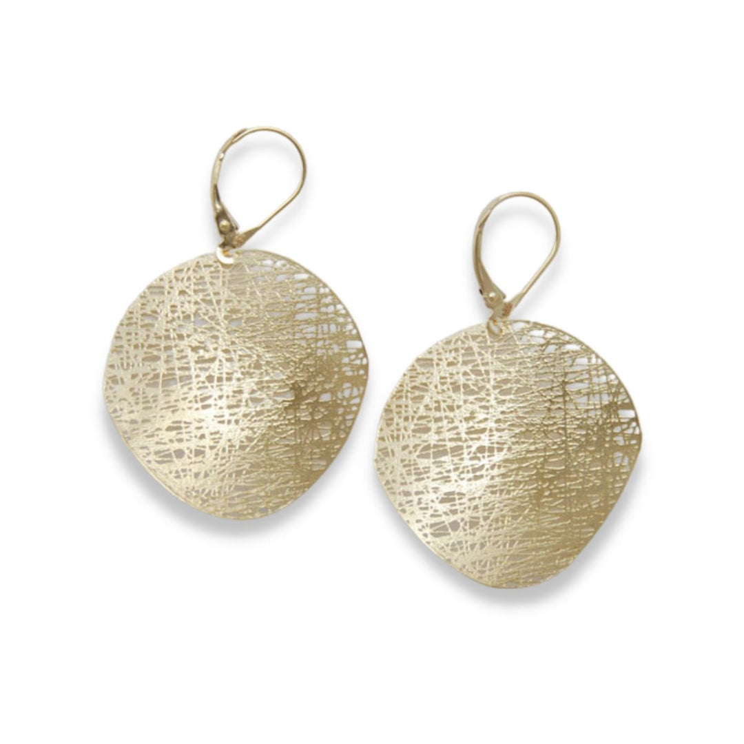 Mesh Circle 14KY Drop Earring