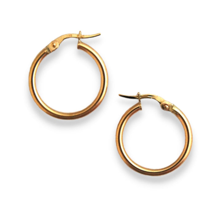 14K 2mm X 20mm HOOP Earrings