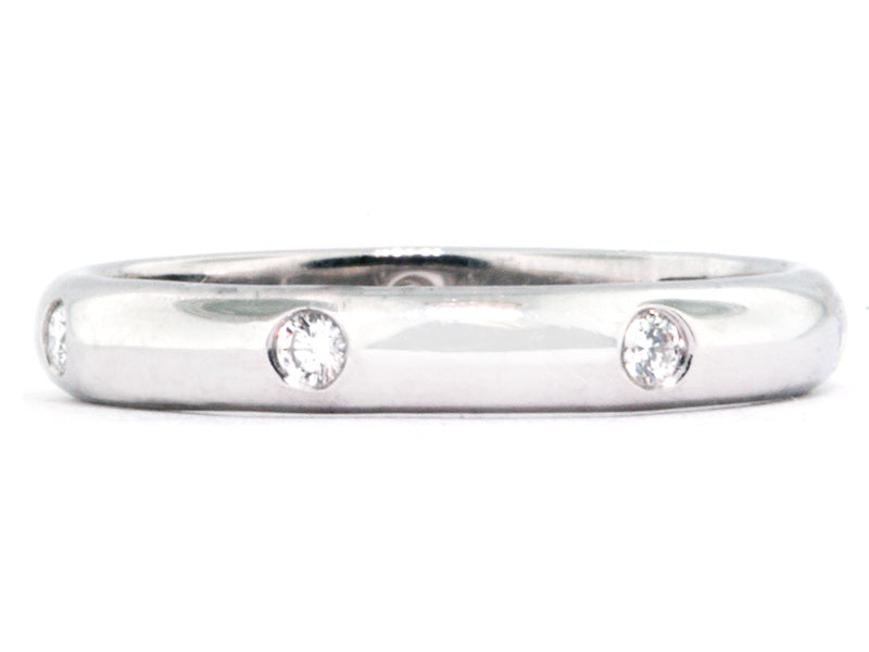 Platinum Bezel-Set 7 Diamond Wedding Band