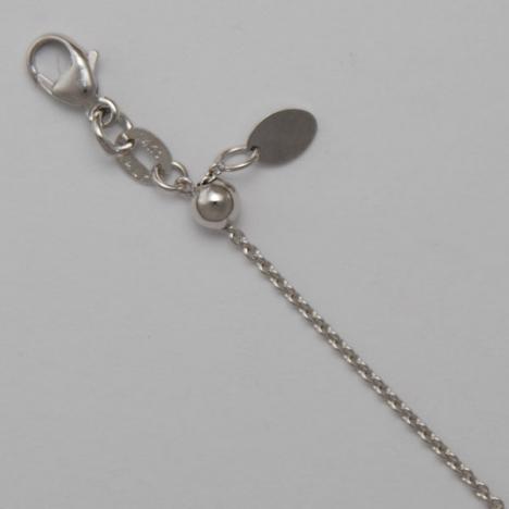 24 Inch Infinitely adjustable cable chain is made in 14 karat white gold