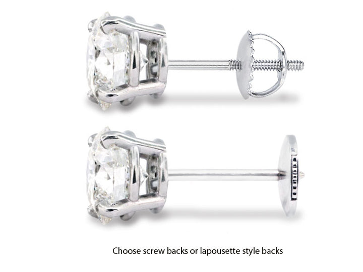 0.81 Carat Diamond 18K White Gold Stud Earrings