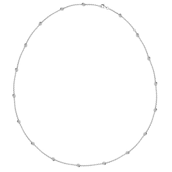 28" Diamond-by-the-Yard 1.10 Carat 18K White Gold Necklace