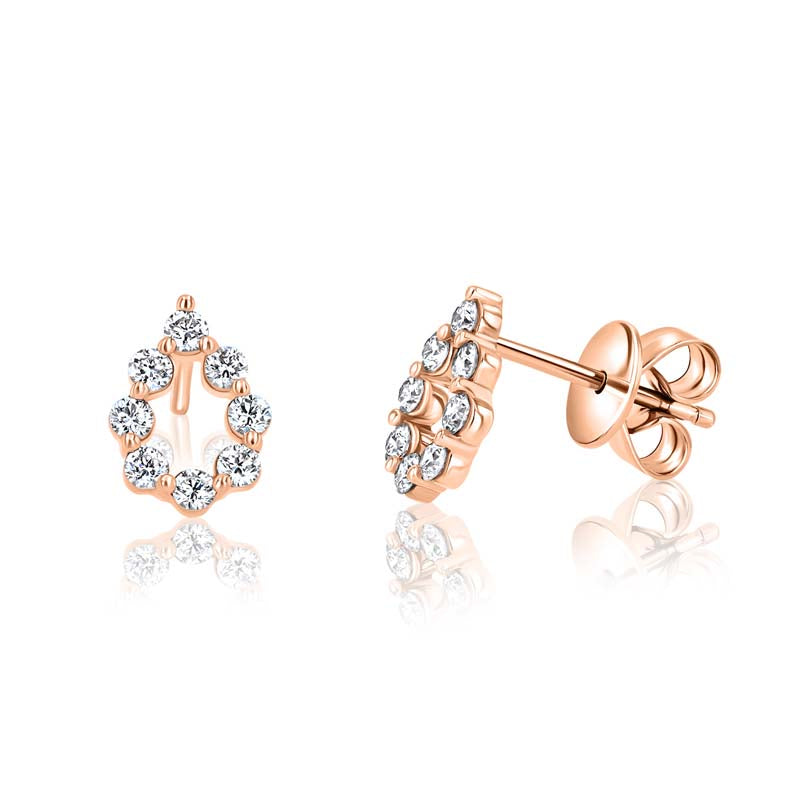 Open Raindrop 0.48 Carat Diamond 18K Rose Gold Earrings