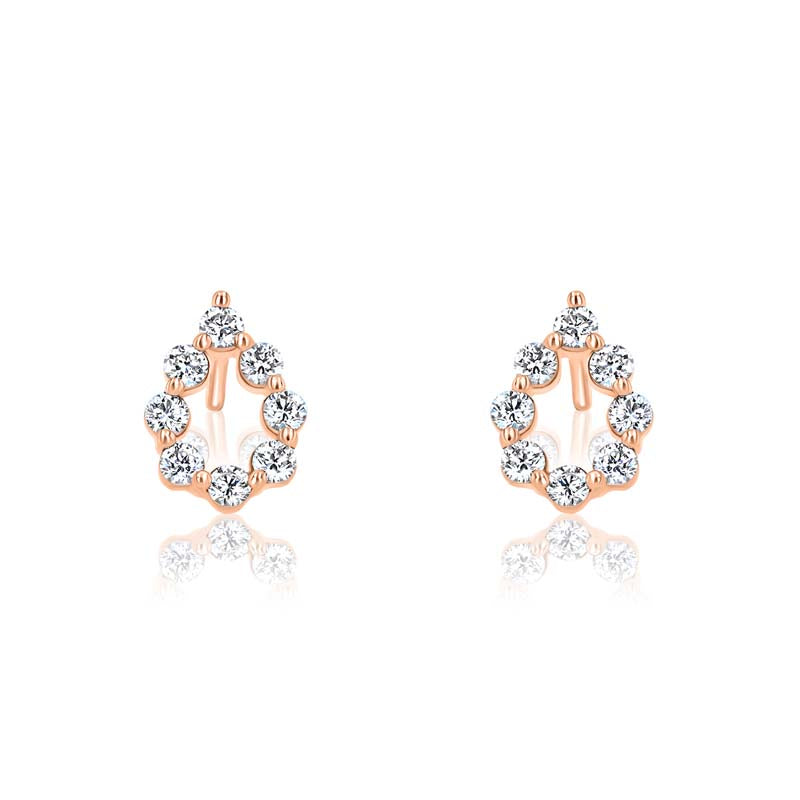 Open Raindrop 0.48 Carat Diamond 18K Rose Gold Earrings