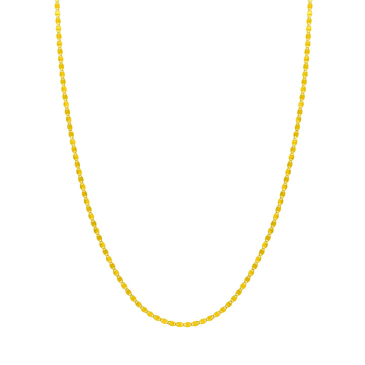 Mirror-Style Polished Disc 14K Yellow Gold Chain