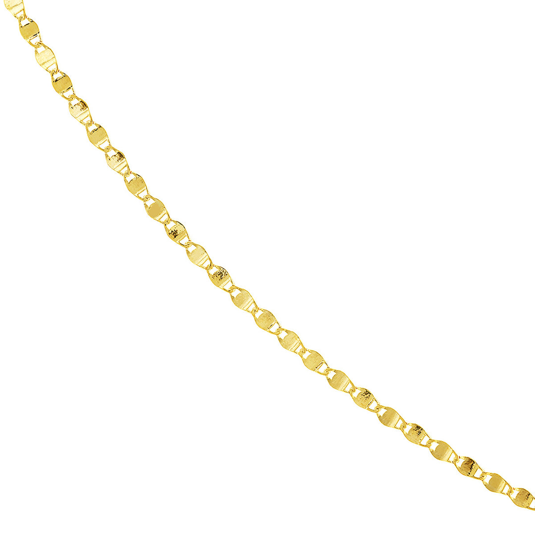 Mirror-Style Polished Disc 14K Yellow Gold Chain