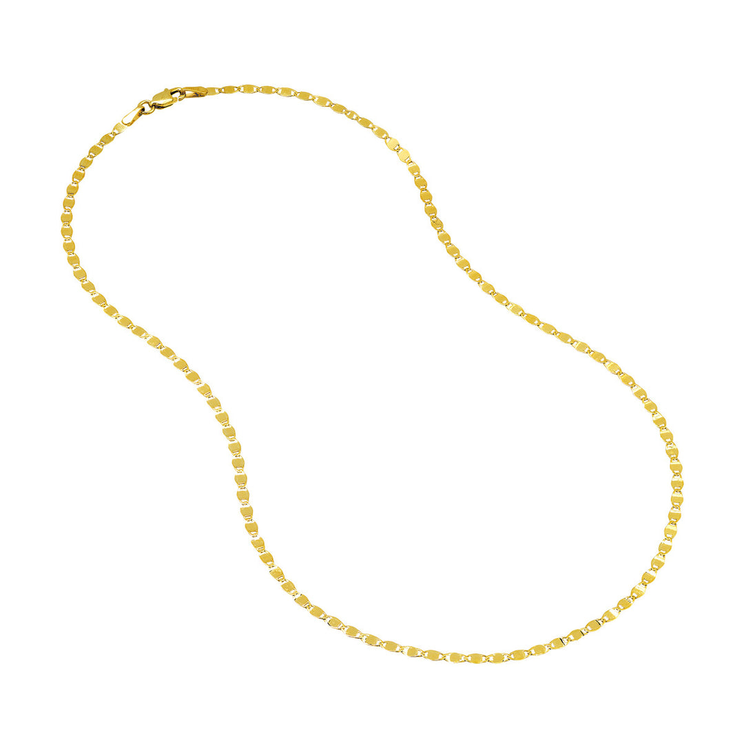 Mirror-Style Polished Disc 14K Yellow Gold Chain