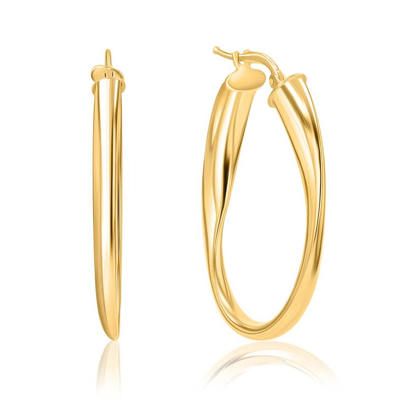 Oval Twist Gold Vermeil Hoop Earrings