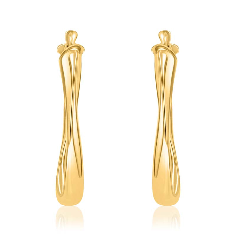 Oval Twist Gold Vermeil Hoop Earrings