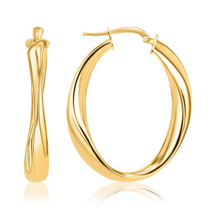 Oval Twist Gold Vermeil Hoop Earrings