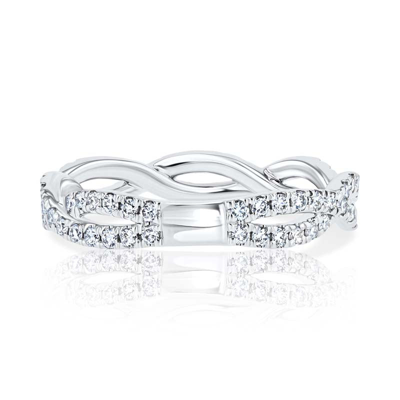 Woven Diamond Platinum Wedding Ring