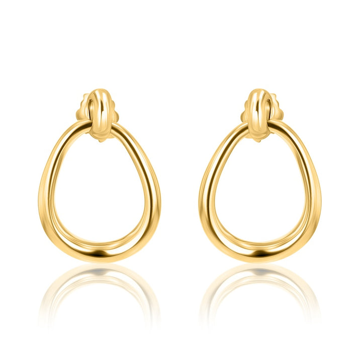 Open Pear Dangle Drop Gold Vermeil Earrings
