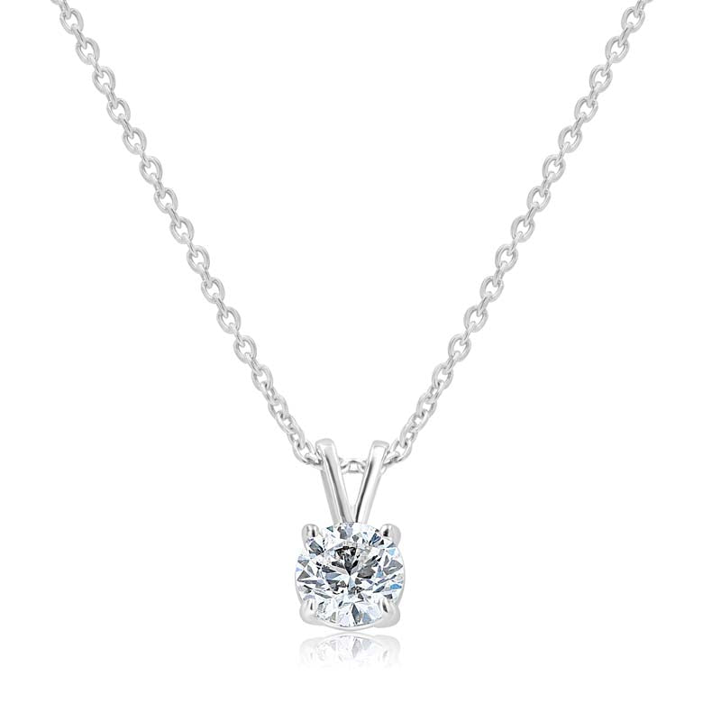0.75 Carat Diamond Solitaire 14K White Gold Pendant G-H/SI