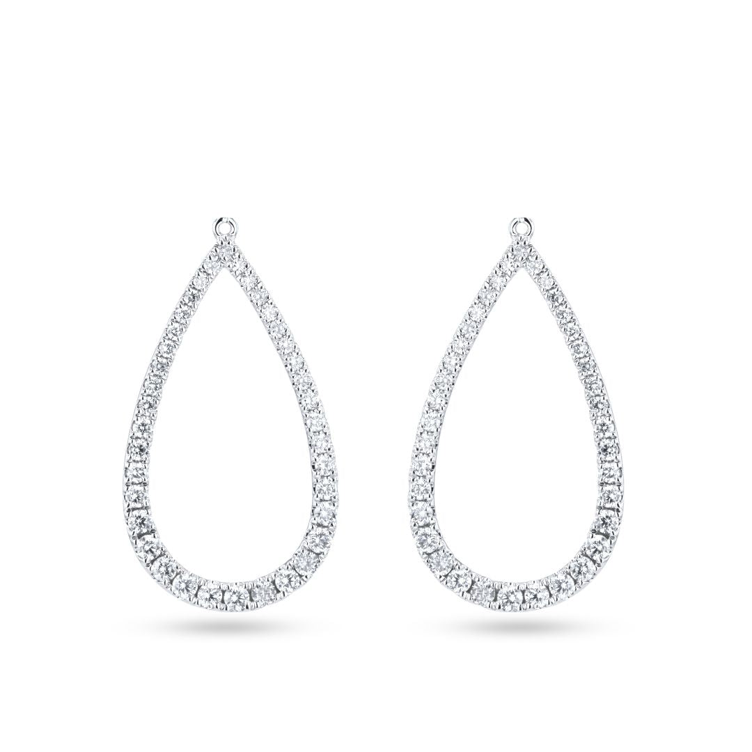 Open Teardrop Diamond Platinum Earring Jacket