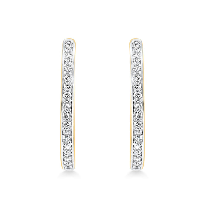 Hinged Inside-Out Diamond 10K Yellow Gold Hoop Earrings