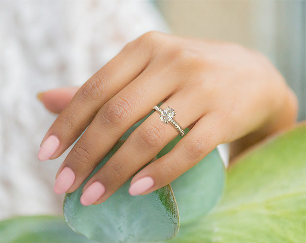 Pave 0.18 Carat Diamond Platinum Engagement Ring Setting