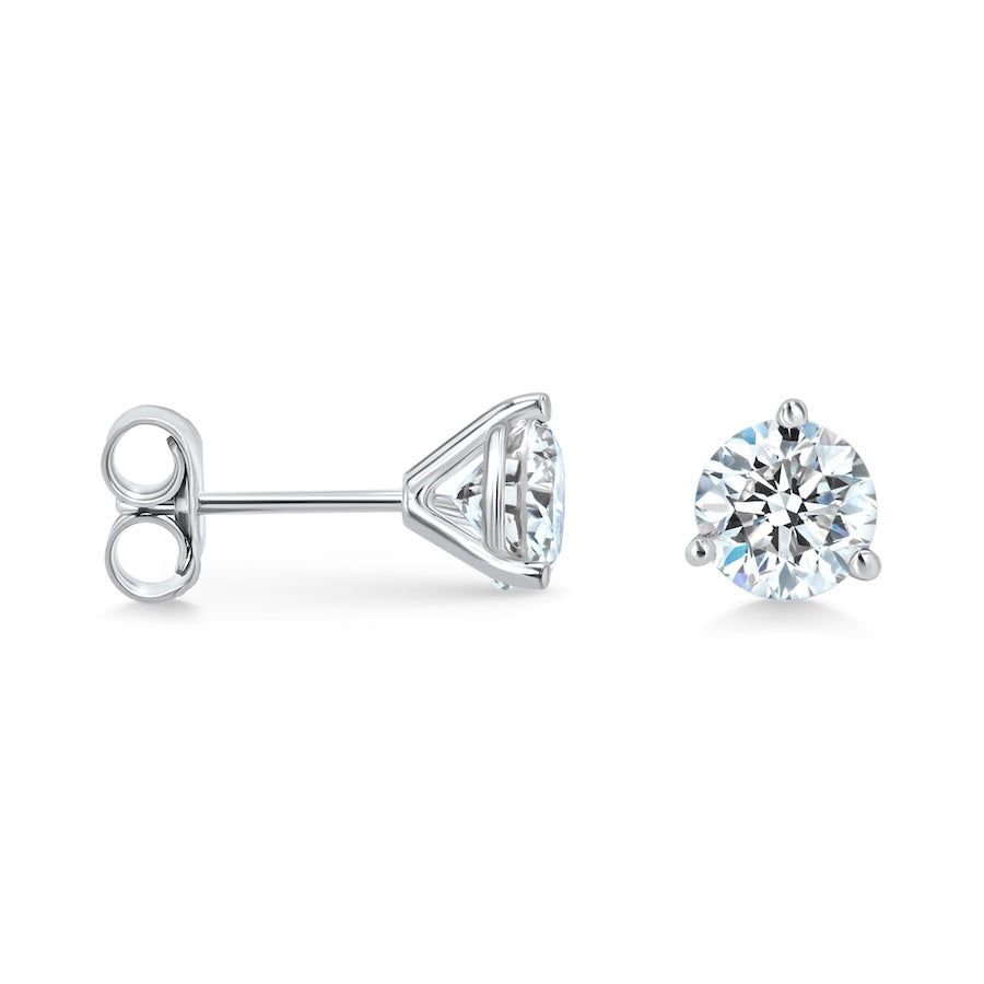 1.55 Carat J-K/SI2 Diamond 14K White Gold Martini Stud Earrings