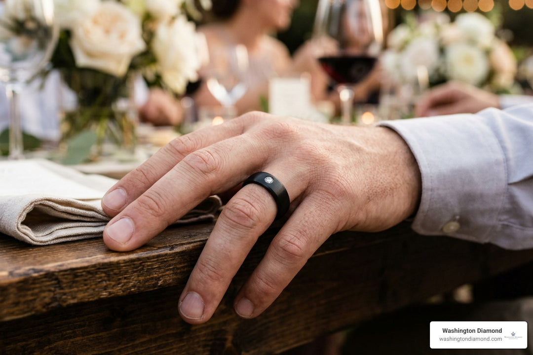Bold in Black: Why Modern Men Choose Dark Diamond Wedding Bands