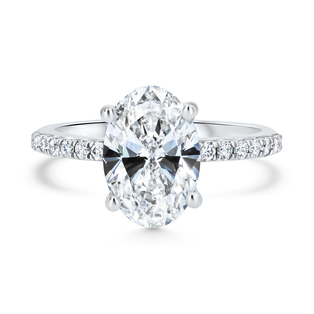 Straight Pave Engagement Rings
