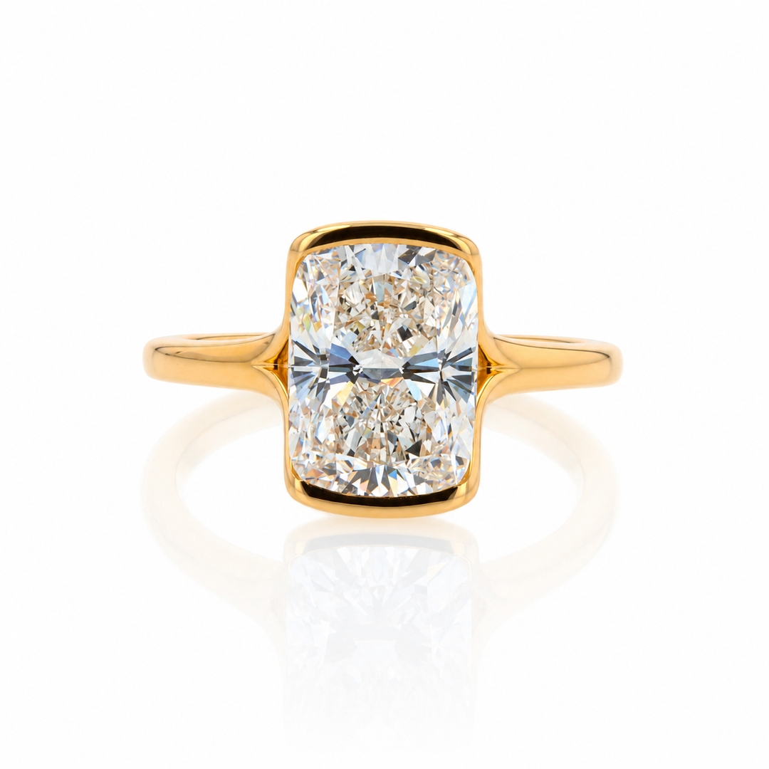 3.03ct Lab-Grown Diamond Bezel Engagement Ring in 14K Yellow Gold