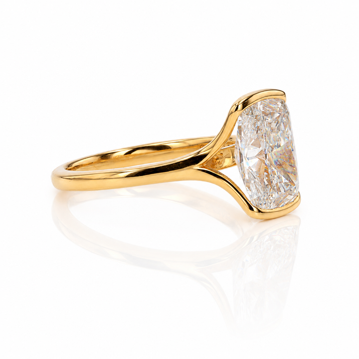 3.03ct Lab-Grown Diamond Bezel Engagement Ring in 14K Yellow Gold