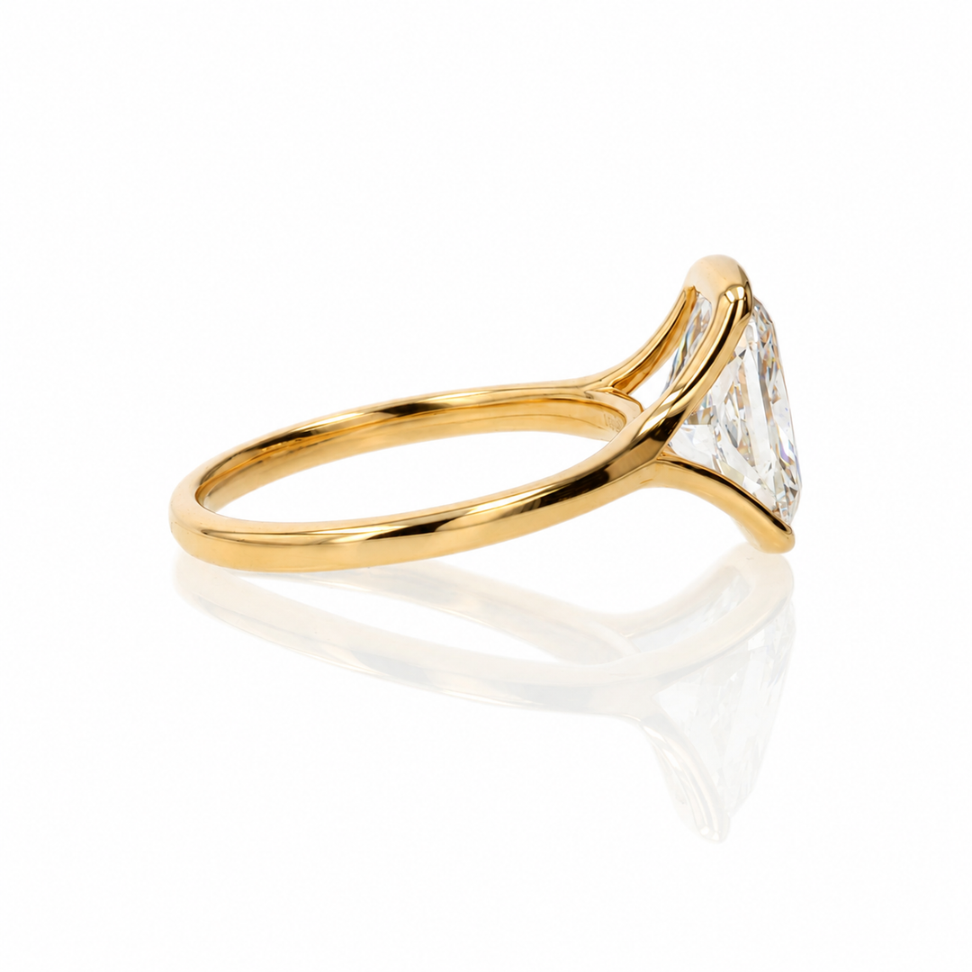 3.03ct Lab-Grown Diamond Bezel Engagement Ring in 14K Yellow Gold