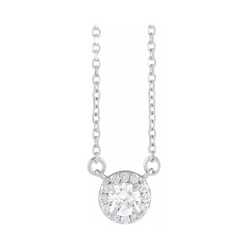 French-Set Halo-Style Necklace or Center