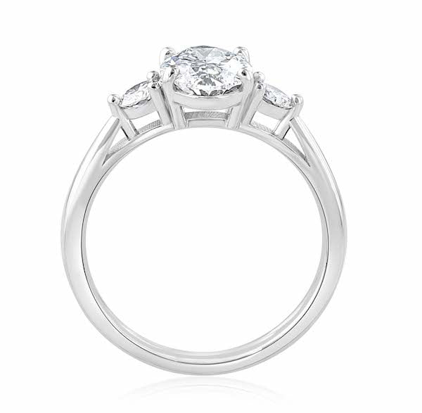 Platinum 1.50ct Oval Three-Stone Diamond Engagement Ring