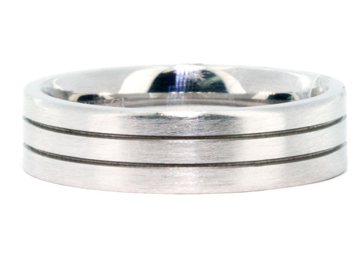 6mm Platinum Double-Line Men's Wedding Band