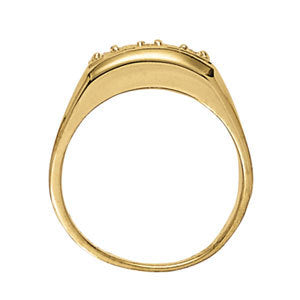 3 Stone Round Diamond Mens Ring