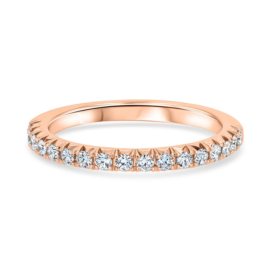 0.43 Carat Diamond Half-Eternity 14K Rose Gold Wedding Band