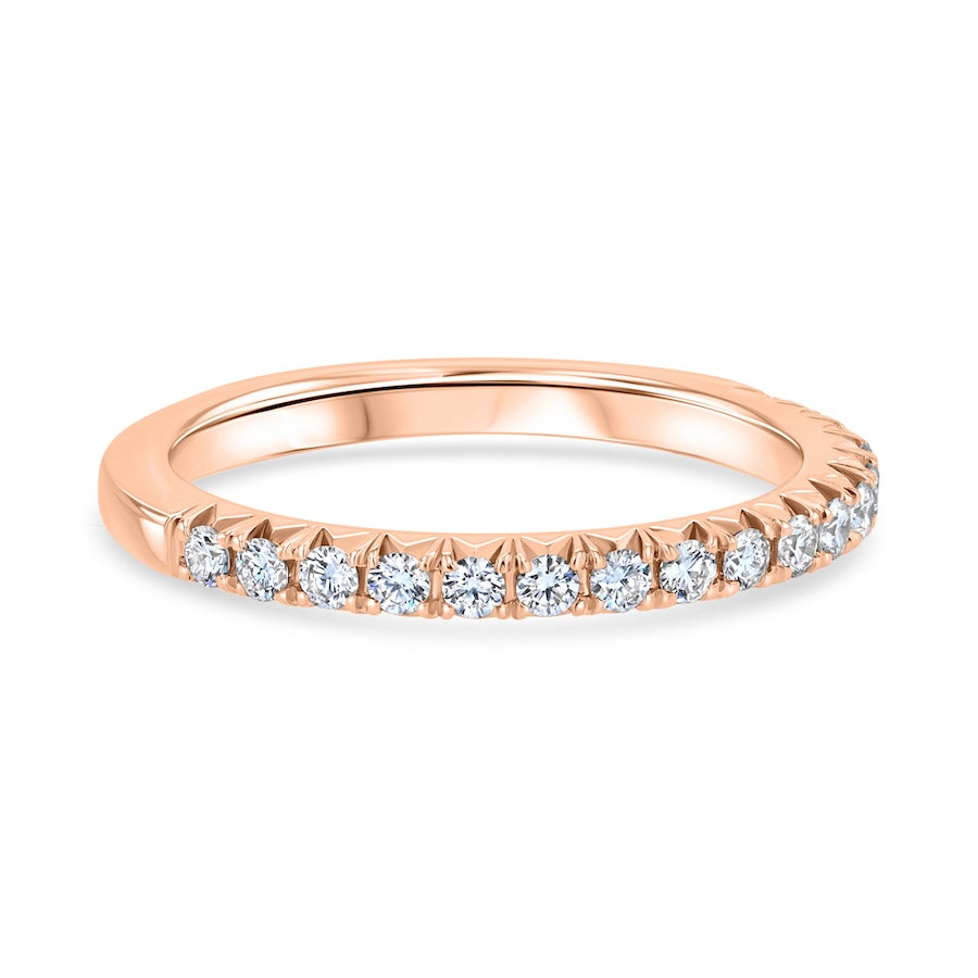 0.43 Carat Diamond Half-Eternity 14K Rose Gold Wedding Band