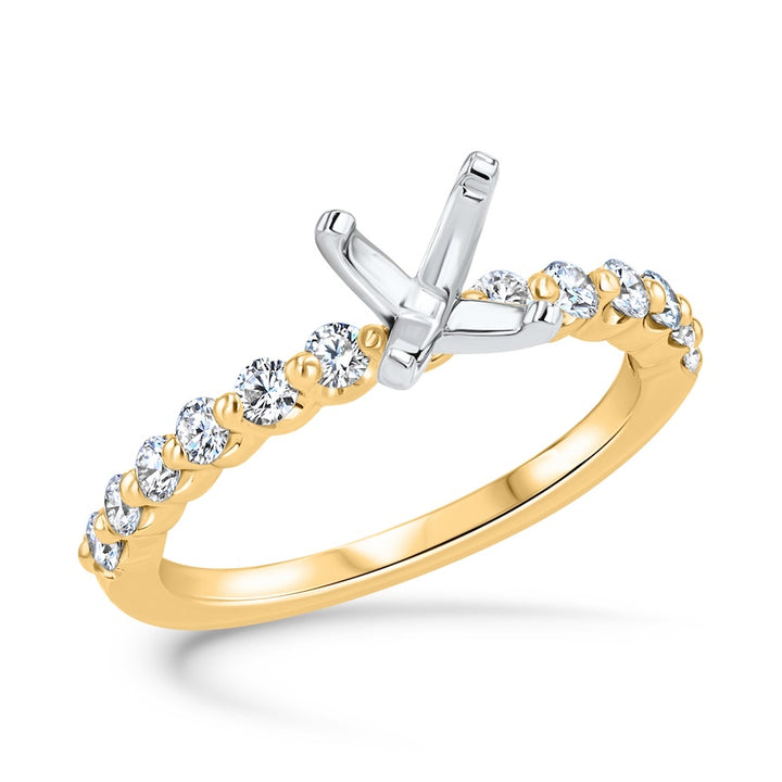 Floating 0.50 Carat Diamond 14K Yellow Gold Engagement Setting