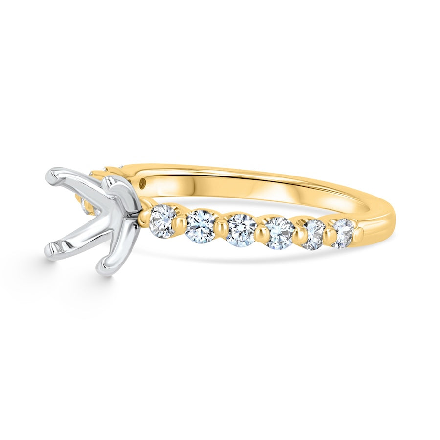 Floating 0.50 Carat Diamond 14K Yellow Gold Engagement Setting