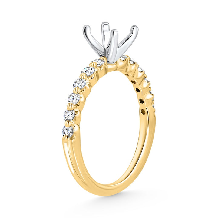 Floating 0.50 Carat Diamond 14K Yellow Gold Engagement Setting