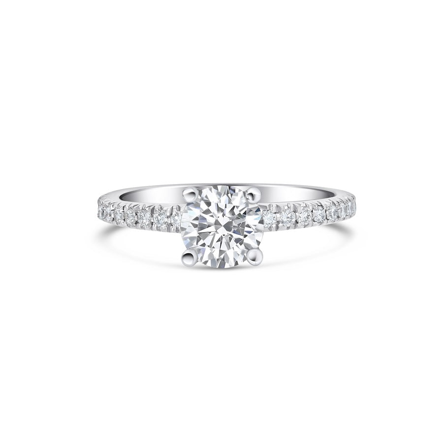 Pave 0.18 Carat Diamond Platinum Engagement Ring Setting