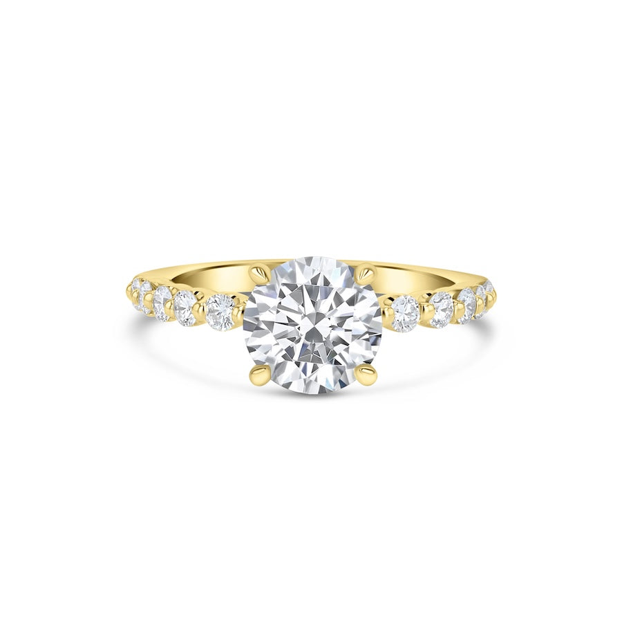 Floating 0.50 Carat Diamond 14K Yellow Gold Engagement Setting