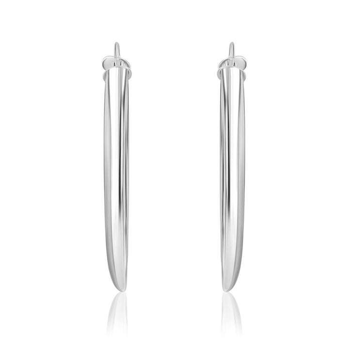 Oval Twist Sterling Silver Hoop Earrings