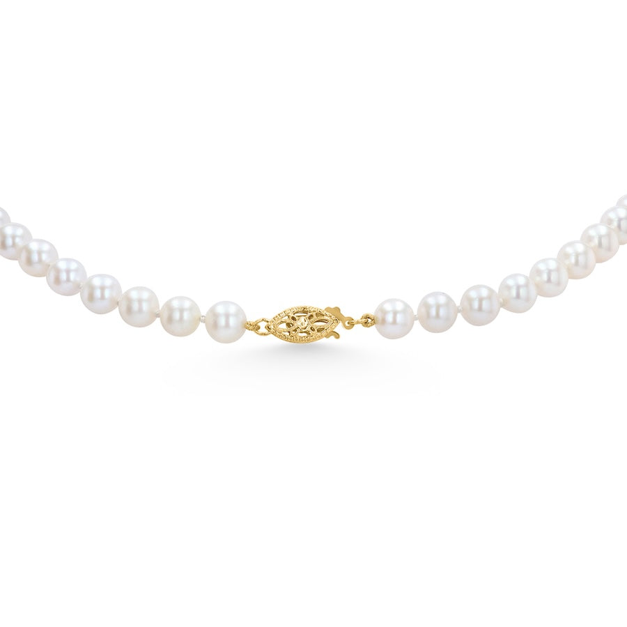 6 x 6.5mm Akoya Pearls 18" 14K Yellow Gold Clasp