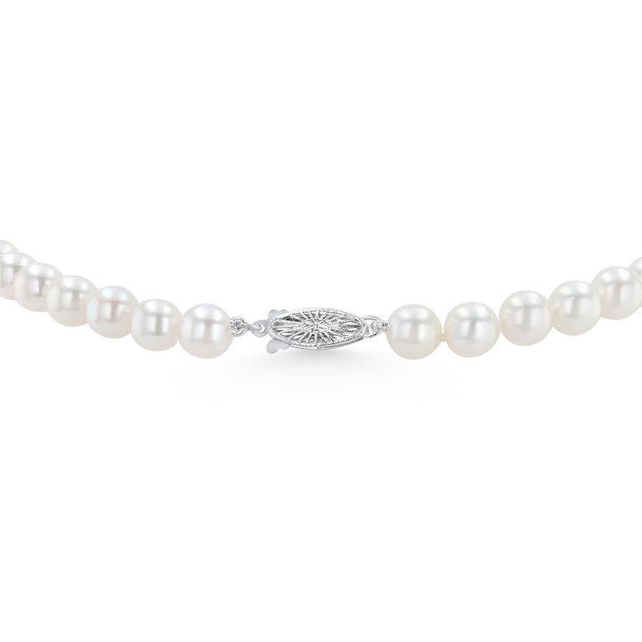 7 x 7.5mm Akoya Pearls 18" 14K White Gold Clasp
